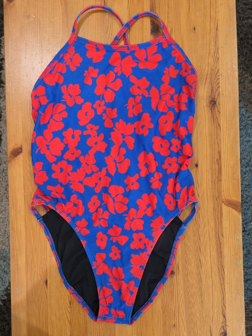 Jolyn Clothing "Gavin 2" One-Piece Swimsuit with Red Floral Print Size 30
